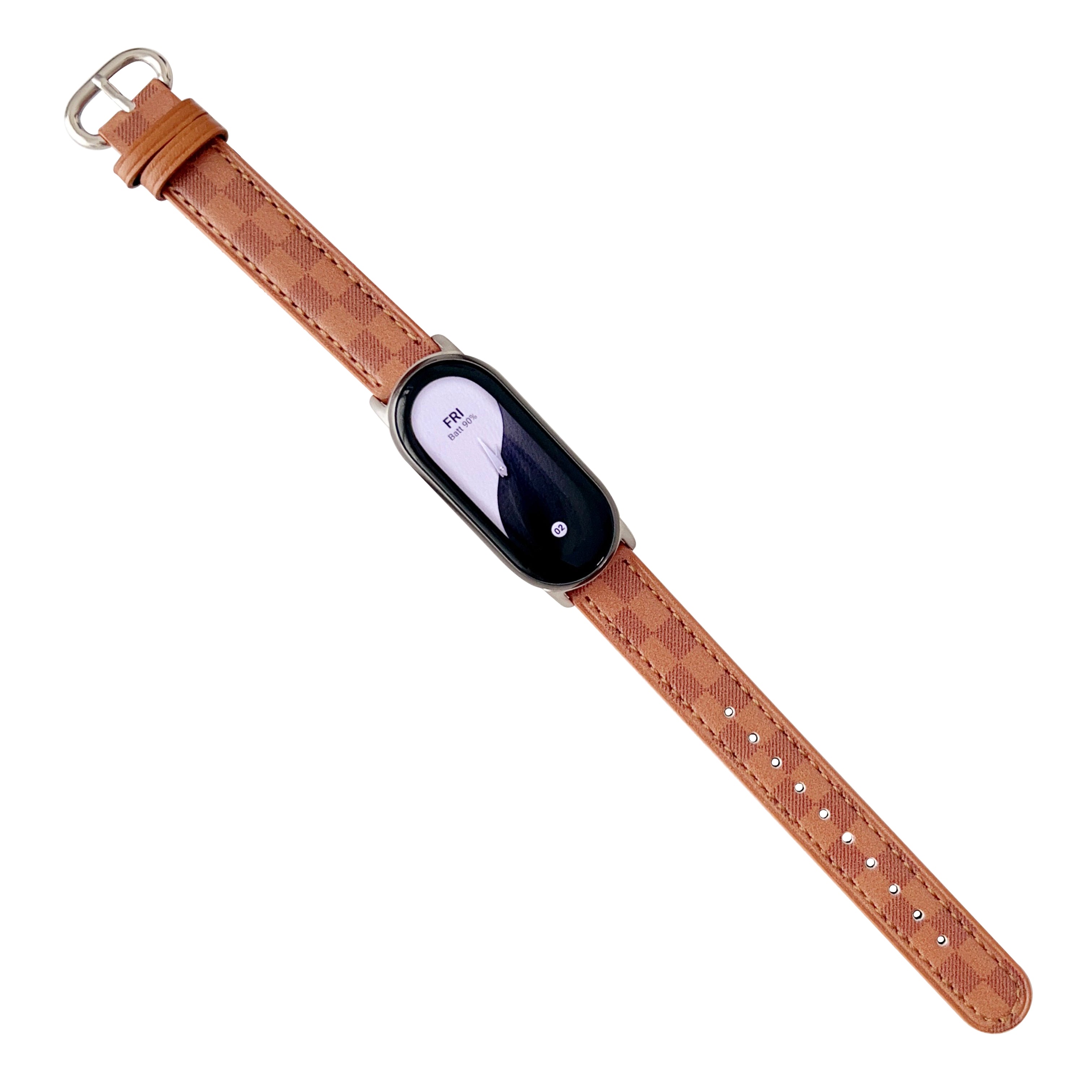 Replacement Watch Band for Xiaomi Smart Band 8 Genuine Cow Leather Grids Pattern Watch Strap Replacement Watch Band for Xiaomi Smart Band 8 Genuine Cow Leather Grids Pattern Watch Strap